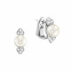 Cercei din aur 18K cu perle 1,00 gr. si diamante 0,20 ct., model inima, Orsini OR0443 Cercei din aur 18K cu perle 1,00 gr. si diamante 0,20 ct., model inima, Orsini OR0443
