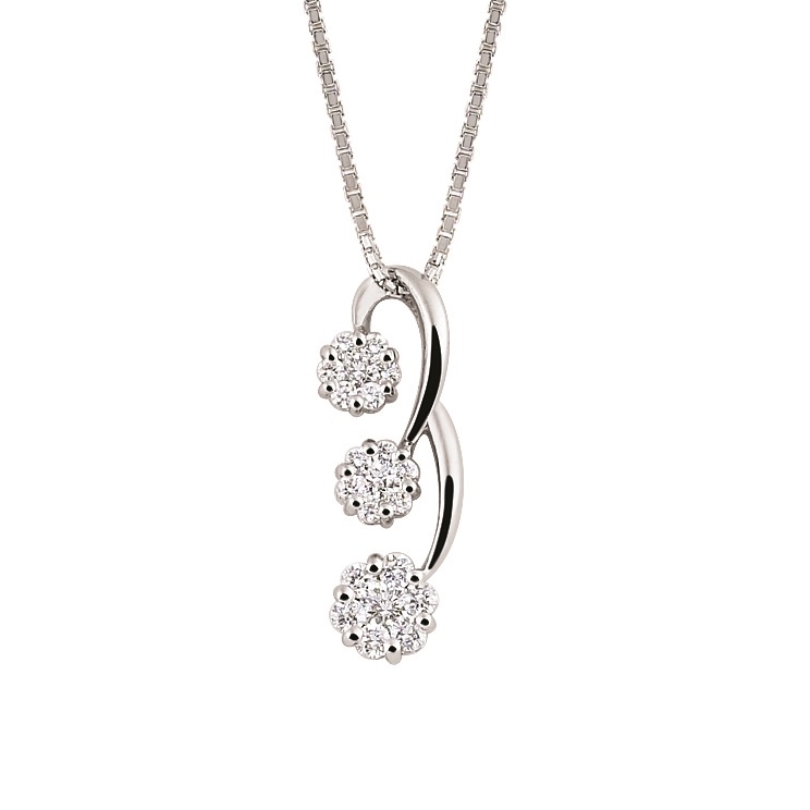 Lantisor din aur 18K cu pandantiv cu diamante 0,47 ct., model Orsini CI1506 Lantisor din aur 18K cu pandantiv cu diamante 0,47 ct., model Orsini CI1506