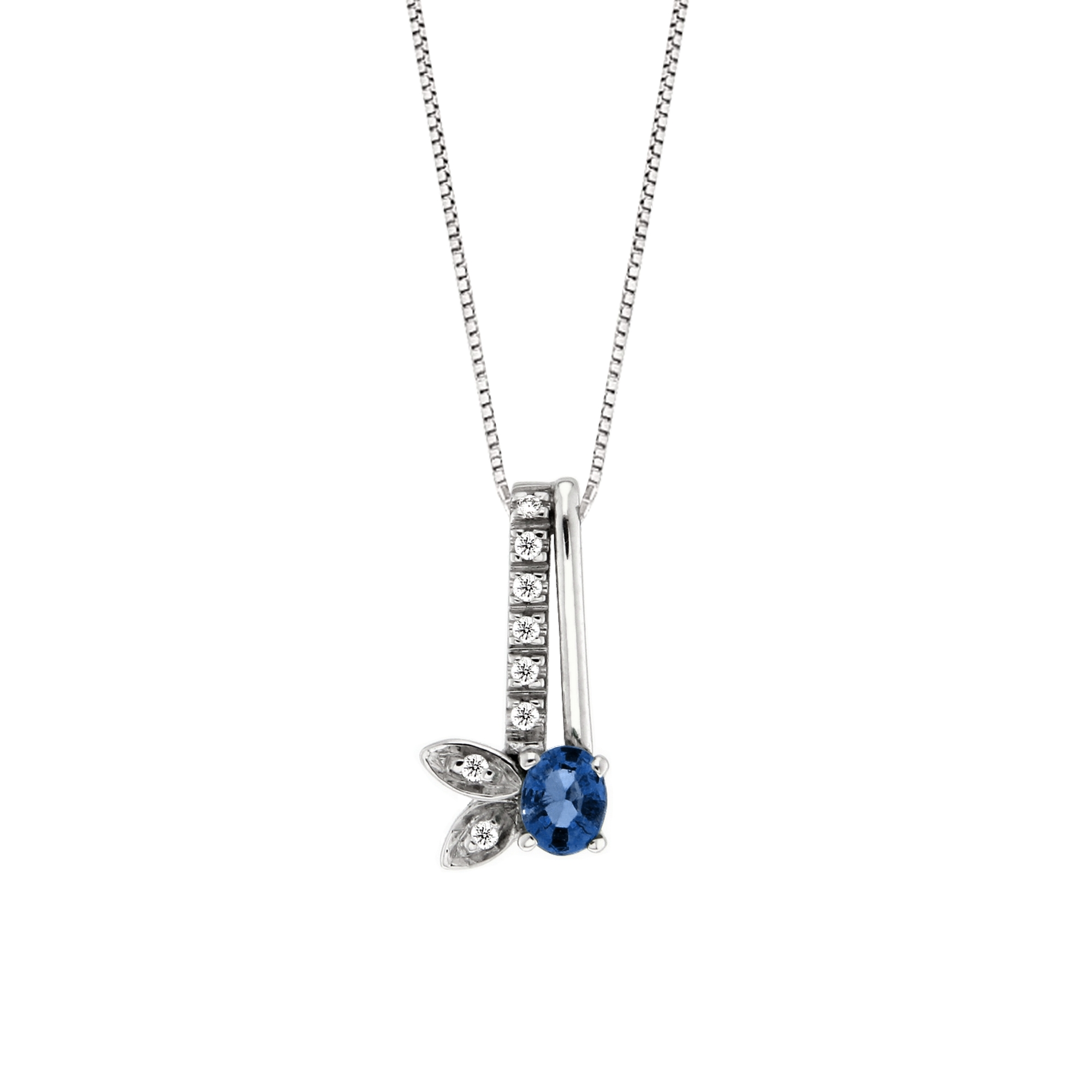 Lantisor din aur 18K cu pandantiv cu safir 0,25 ct. si diamante 0,04 ct., model Orsini CI1521-Z3X4 Lantisor din aur 18K cu pandantiv cu safir 0,25 ct. si diamante 0,04 ct., model Orsini CI1521-Z3X4