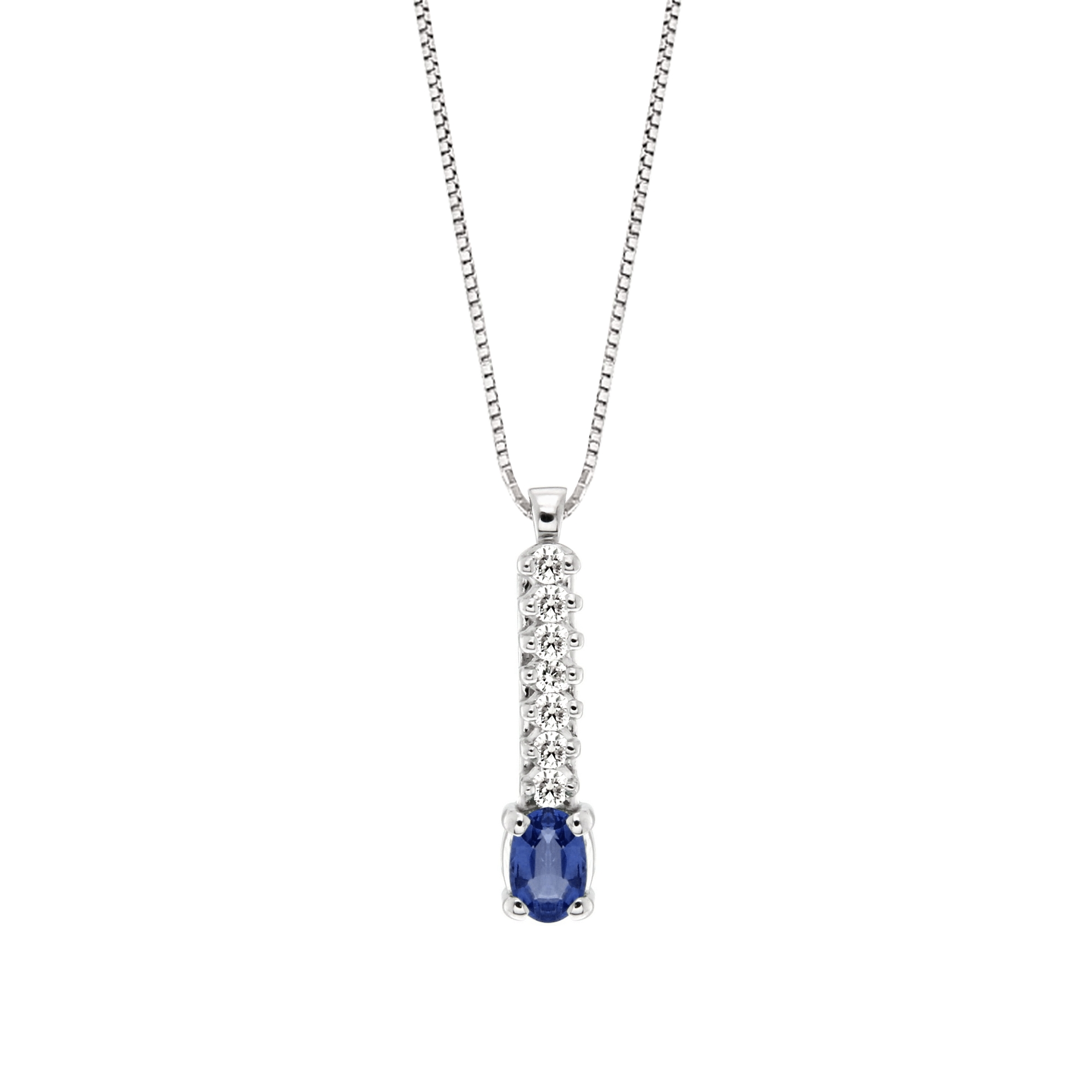 Lantisor din aur 18K cu pandantiv cu safir 0,25 ct. si diamante 0,07 ct., model Orsini CI1558Z3X4 Lantisor din aur 18K cu pandantiv cu safir 0,25 ct. si diamante 0,07 ct., model Orsini CI1558Z3X4