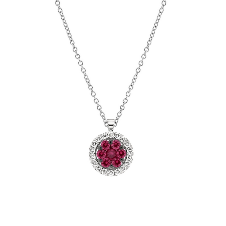 Lantisor din aur 18K cu pandantiv cu rubine 0,33 ct. si diamante 0,18 ct., model Orsini CI1605-R Lantisor din aur 18K cu pandantiv cu rubine 0,33 ct. si diamante 0,18 ct., model Orsini CI1605-R