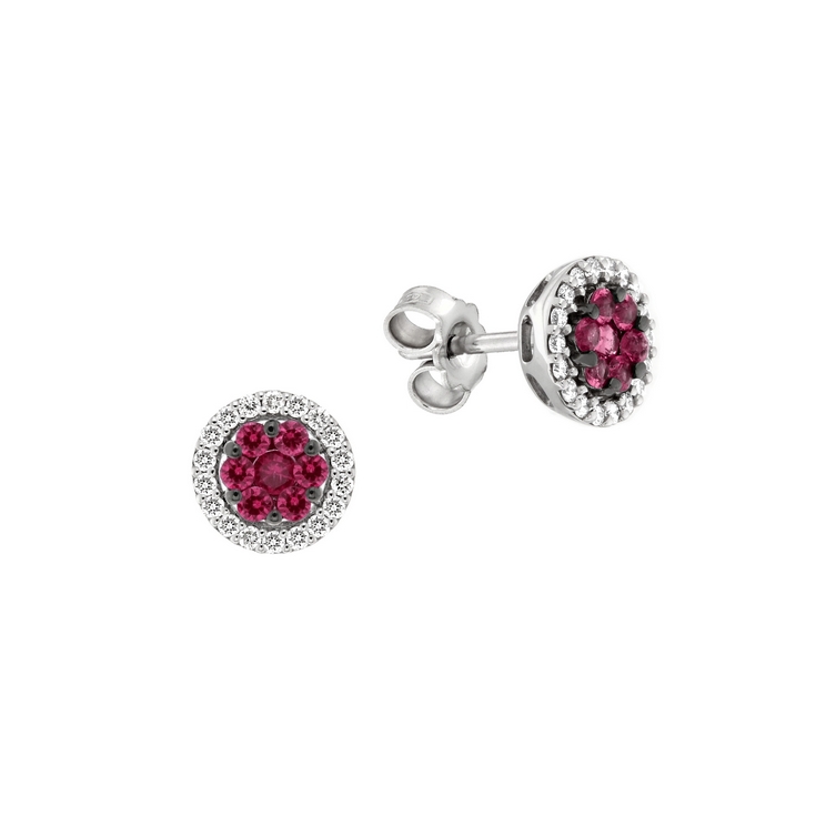 Cercei din aur 18K cu rubine 0,66 ct. si diamante 0,36 ct., model Orsini OR0534-R Cercei din aur 18K cu rubine 0,66 ct. si diamante 0,36 ct., model Orsini OR0534-R